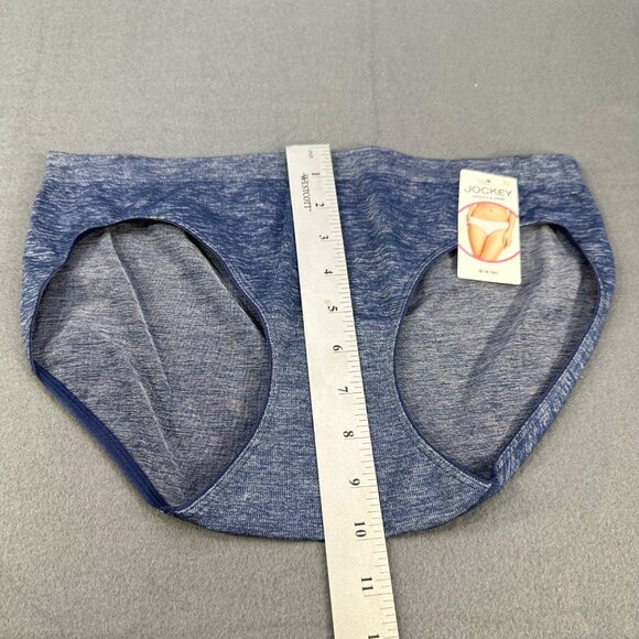 Jockey Women's Size Large 7 Panty Bikini Smooth And Shine Blue New With Tags - Picture 7 of 8